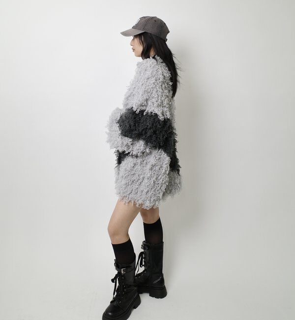  「【HiNT/ヒント】 ループヤーンニットブルゾン」|カーディガン|