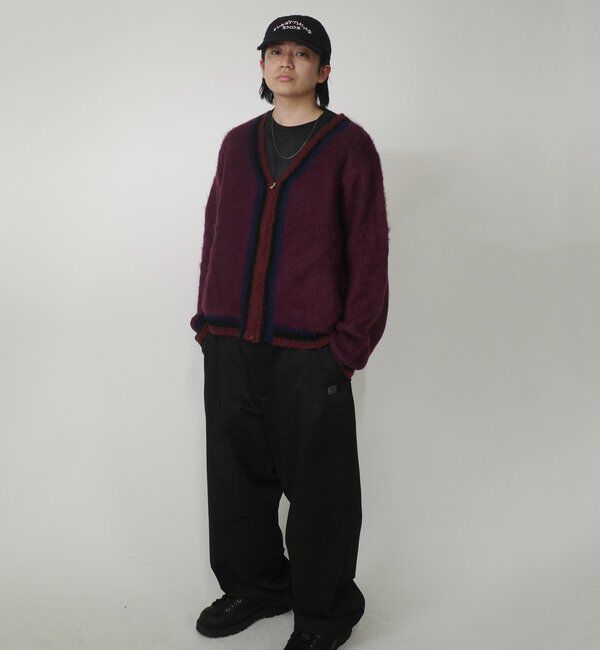  「※２サイズ【UNISEX/ユニセックス】KOOK'ラインモヘアジップカーディガン」|カーディガン|