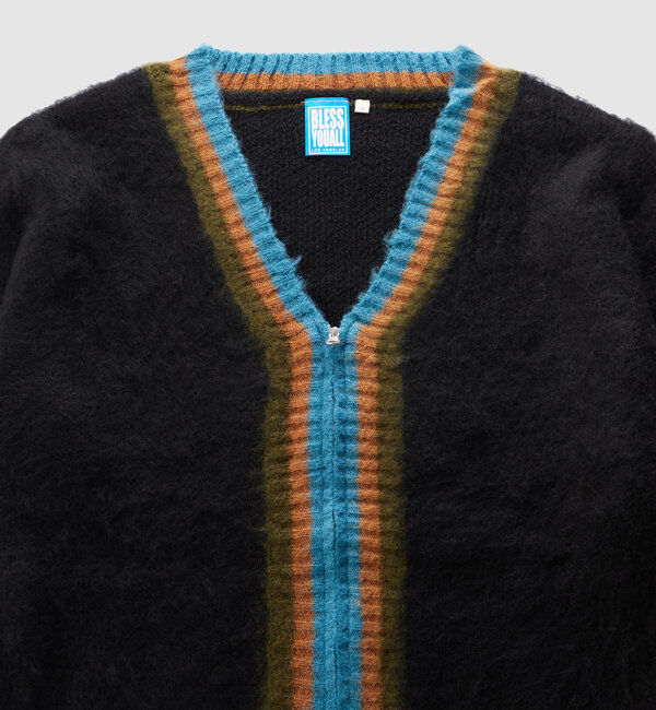  「※２サイズ【UNISEX/ユニセックス】KOOK'ラインモヘアジップカーディガン」|カーディガン|