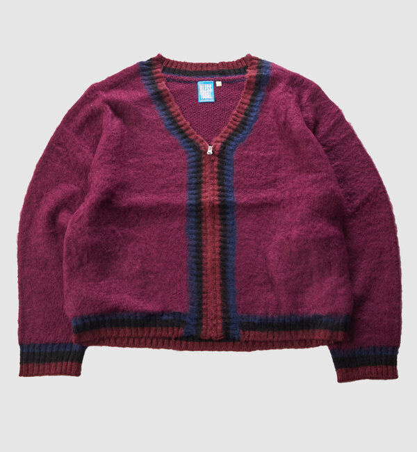  「※２サイズ【UNISEX/ユニセックス】KOOK'ラインモヘアジップカーディガン」|カーディガン|