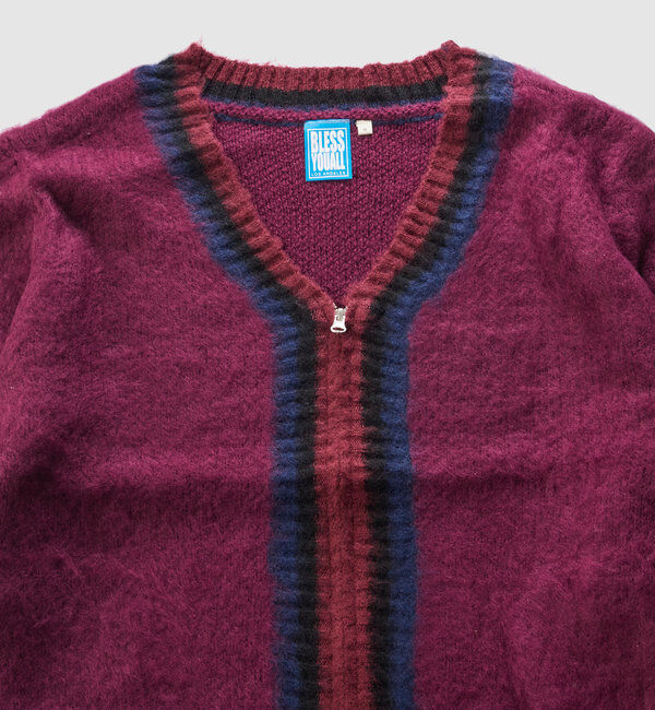  「※２サイズ【UNISEX/ユニセックス】KOOK'ラインモヘアジップカーディガン」|カーディガン|