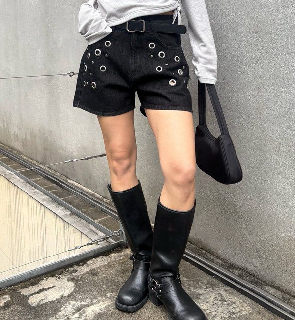  「EYELET DENIM SHORTS」|デニム|