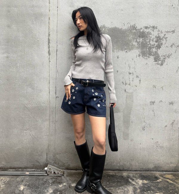  「EYELET DENIM SHORTS」|デニム|