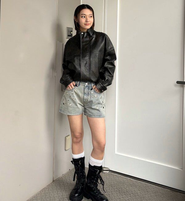  「EYELET DENIM SHORTS」|デニム|