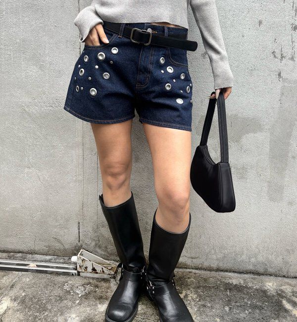  「EYELET DENIM SHORTS」|デニム|