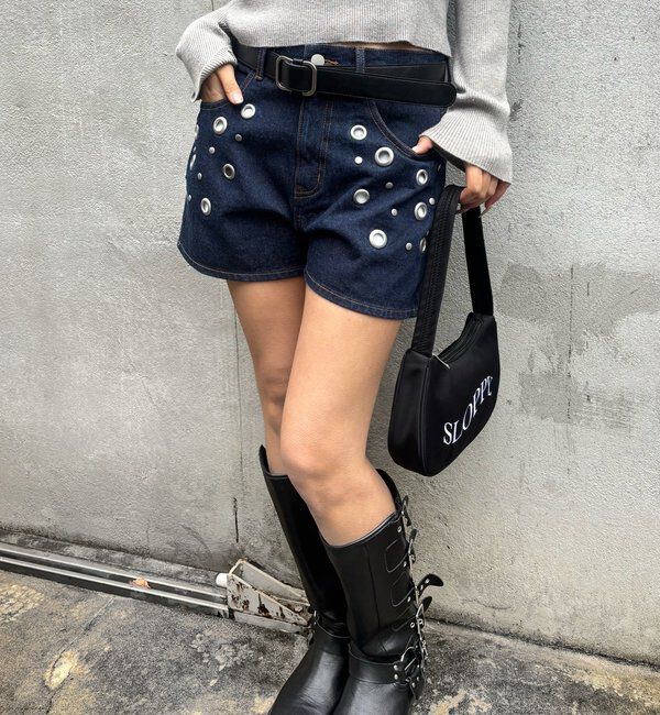  「EYELET DENIM SHORTS」|デニム|