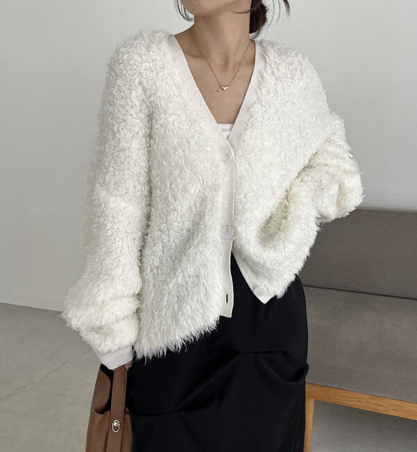  「〈VERSEAU/ヴェルソー〉フェザーハンドメイドカーディガン」|カーディガン|