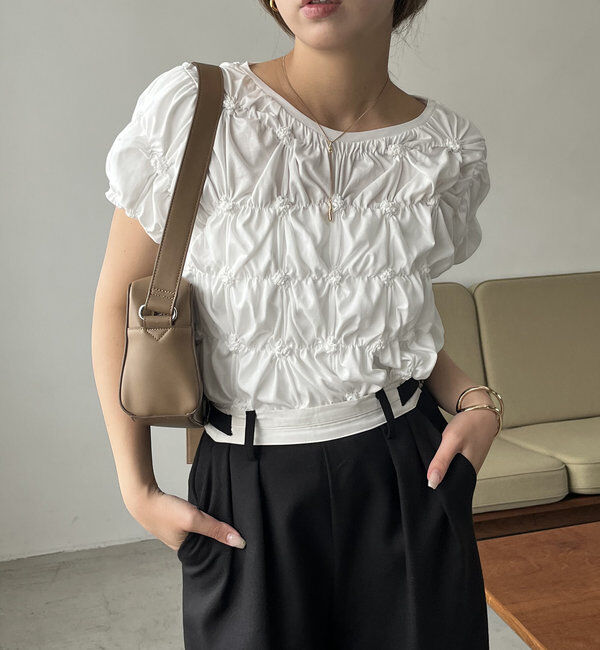  「【新色追加/全骨格◎】シャーリングホイップTシャツ」|Tシャツ・カットソー|