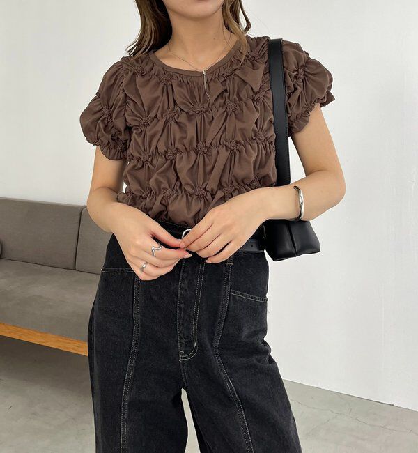  「【新色追加/全骨格◎】シャーリングホイップTシャツ」|Tシャツ・カットソー|