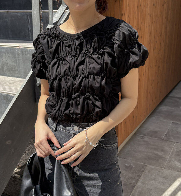  「【新色追加/全骨格◎】シャーリングホイップTシャツ」|Tシャツ・カットソー|