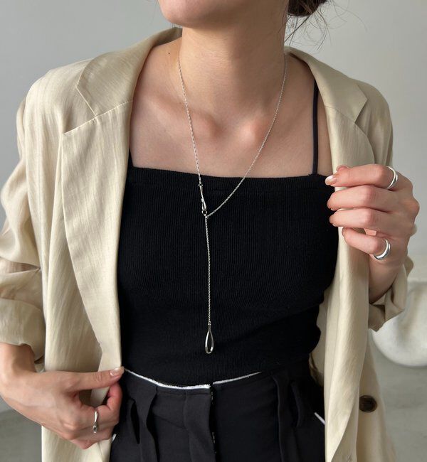  「〈GOLDY/ゴールディ〉ドロップロングYネックレス」|リング|シルバー
