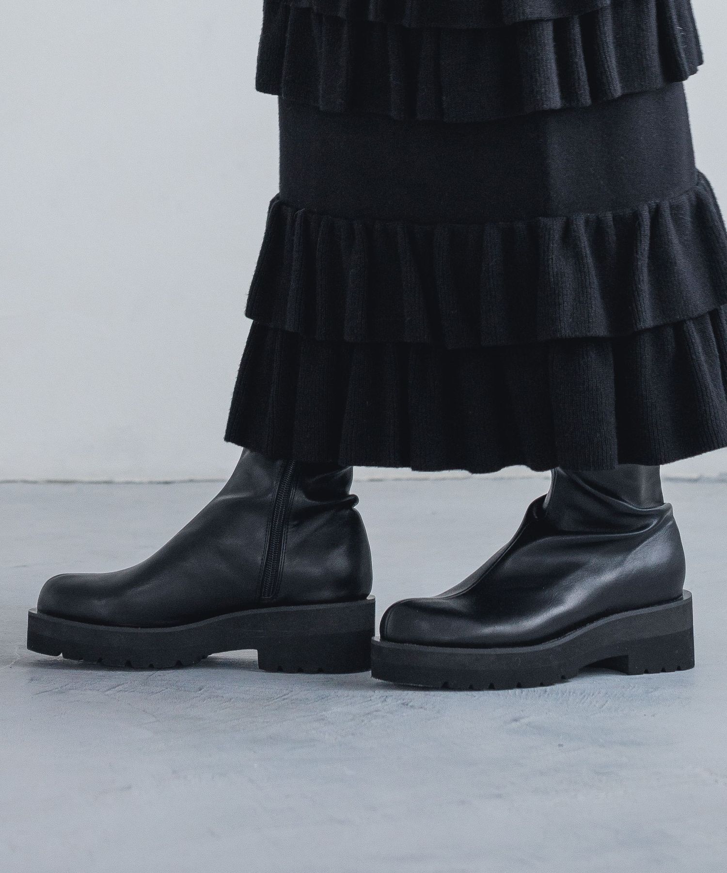 A part by 「【晴雨兼用】ストレッチショートブーツ」|ショートブーツ|ブラック