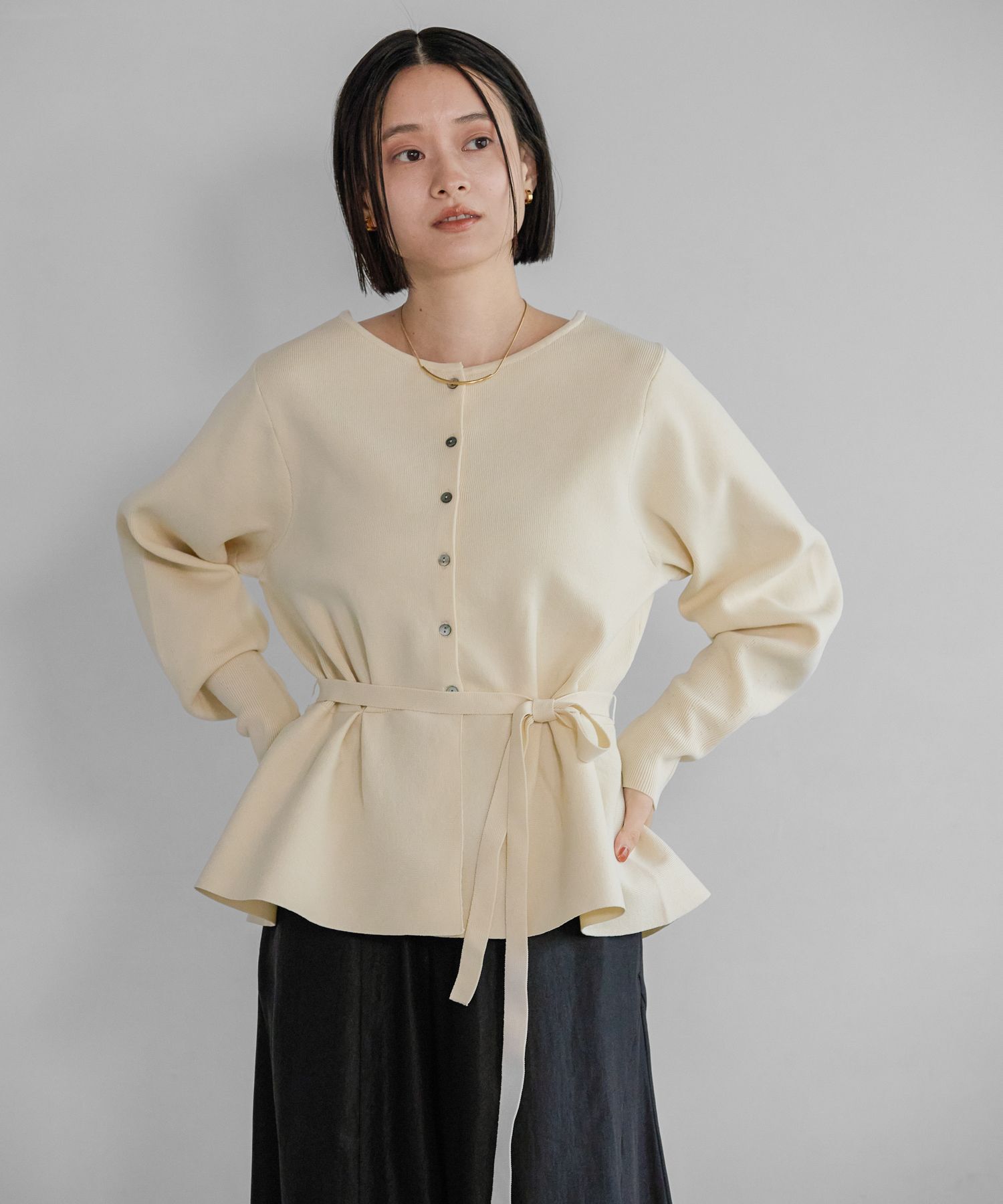 A part by 「【WEB限定】2WAYペプラムニットカーディガン」|カーディガン|