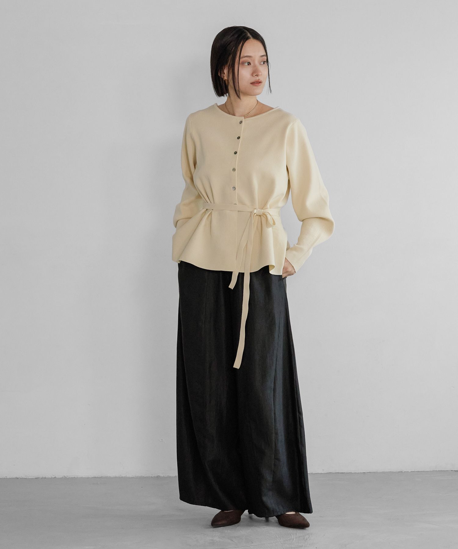 A part by 「【WEB限定】2WAYペプラムニットカーディガン」|カーディガン|