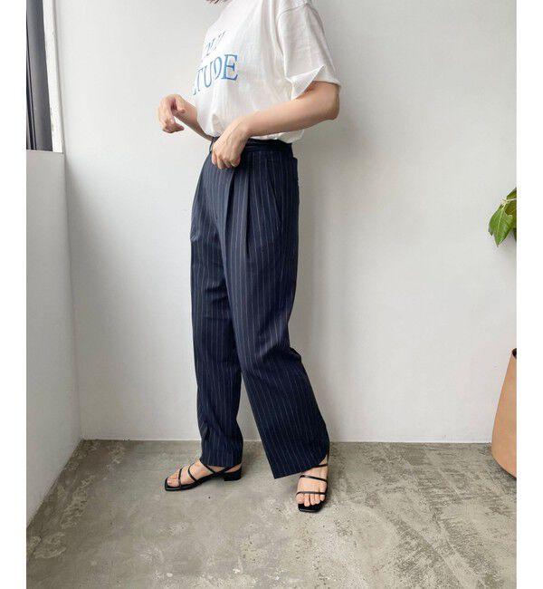 LOWRYS FARM「ＴＲスタイルＵＰワイドパンツ」|チノ|