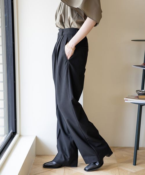 LOWRYS FARM「ＴＲスタイルＵＰワイドパンツ」|チノ|