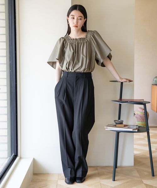 LOWRYS FARM「ＴＲスタイルＵＰワイドパンツ」|チノ|