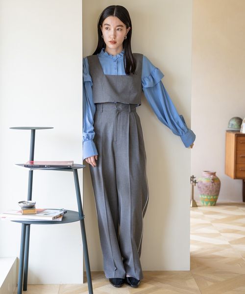 LOWRYS FARM「ＴＲスタイルＵＰワイドパンツ」|チノ|