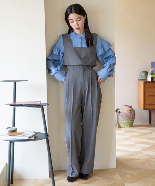 LOWRYS FARM「ＴＲスタイルＵＰワイドパンツ」|チノ|