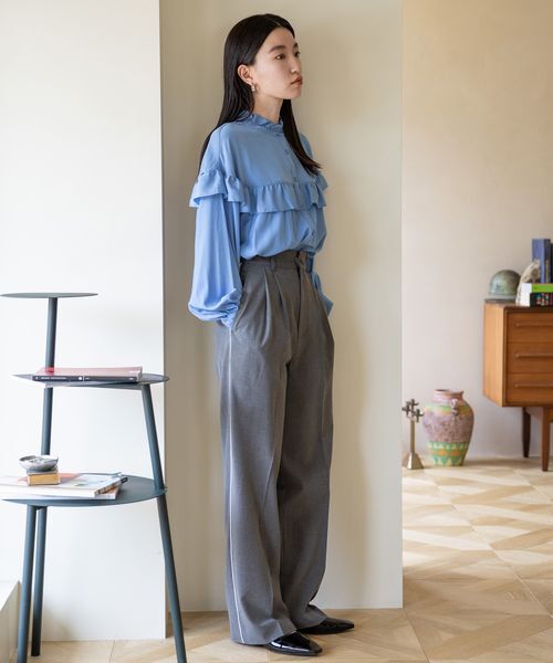 LOWRYS FARM「ＴＲスタイルＵＰワイドパンツ」|チノ|
