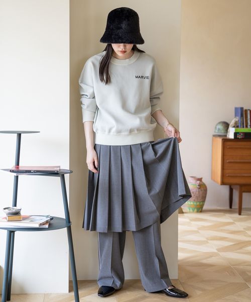 LOWRYS FARM「ＴＲスタイルＵＰワイドパンツ」|チノ|