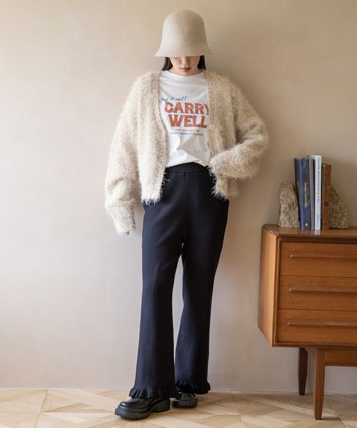 LOWRYS FARM「【ご自身の体形に合わせて選べるショート＆ロング丈あり】ラメシャギーカーディガンＬＳ」|カーディガン|