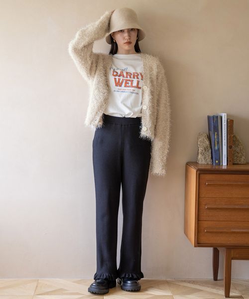 LOWRYS FARM「【ご自身の体形に合わせて選べるショート＆ロング丈あり】ラメシャギーカーディガンＬＳ」|カーディガン|