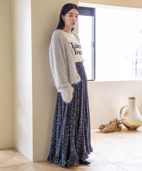 LOWRYS FARM「【ご自身の体形に合わせて選べるショート＆ロング丈あり】ラメシャギーカーディガンＬＳ」|カーディガン|