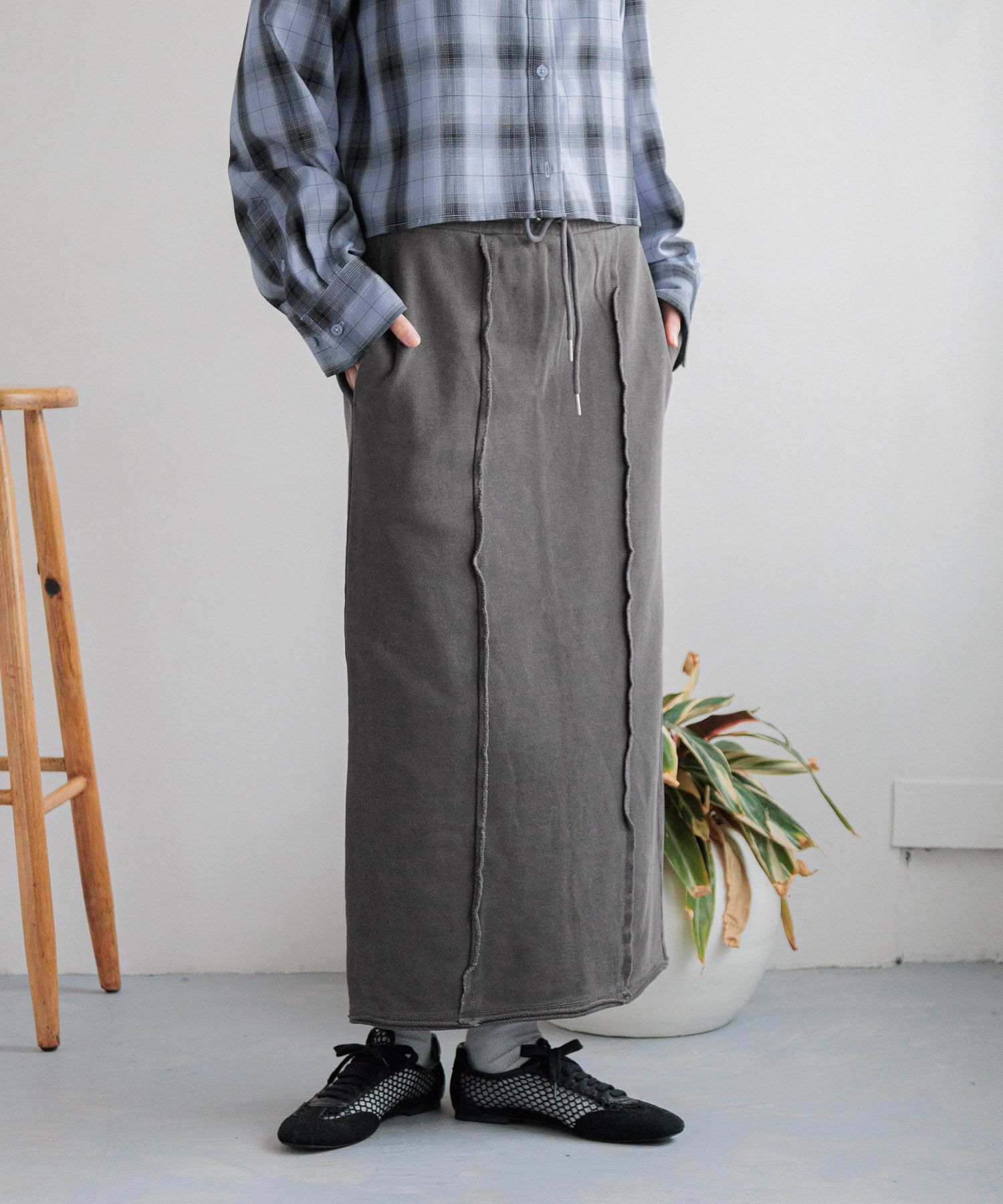 LOWRYS FARM「リメイクスウェットタイトスカート」|スカート|GRY8