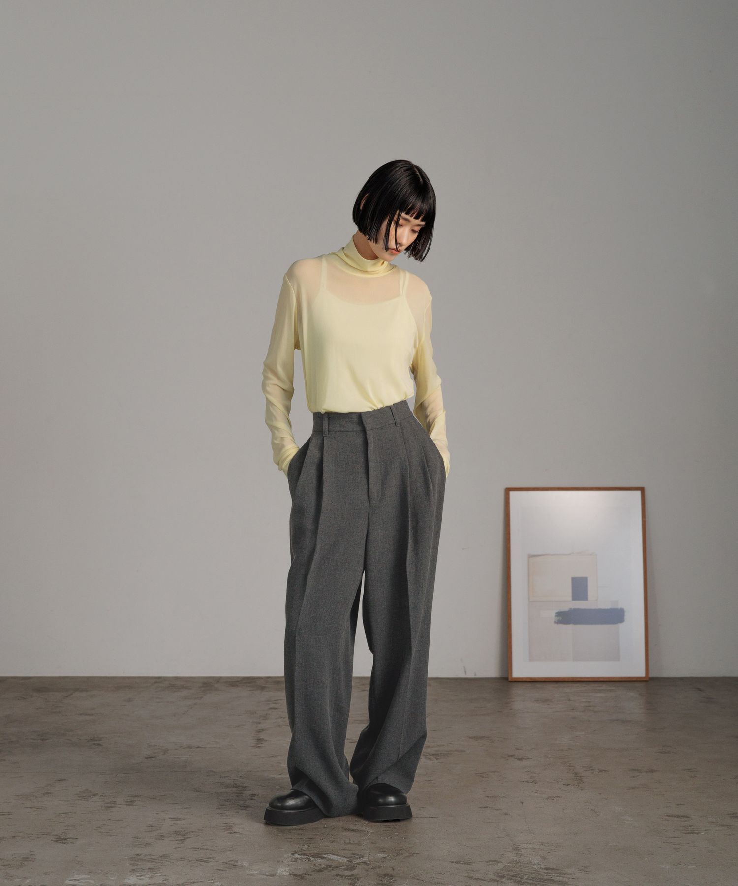 LOWRYS FARM「ＴＲワイドパンツ」|チノ|