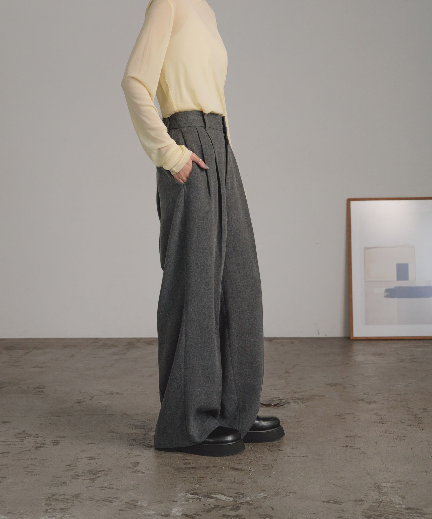 LOWRYS FARM「ＴＲワイドパンツ」|チノ|