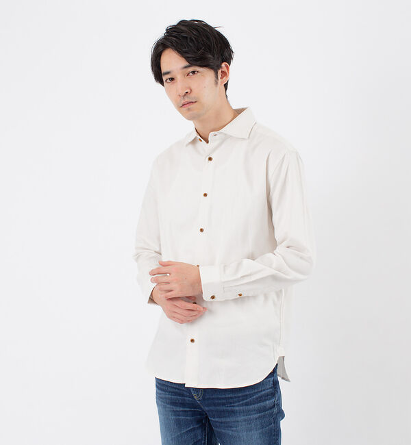 ABAHOUSE「コットン 起毛 シャツ」|シャツ・ブラウス|ホワイト
