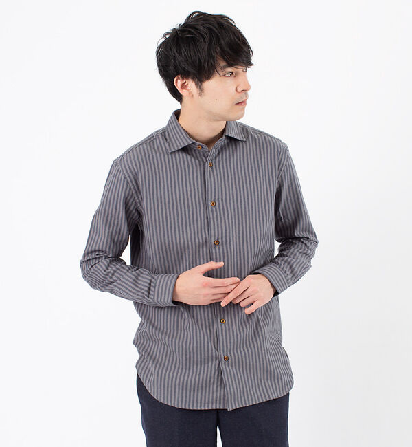 ABAHOUSE「コットン 起毛 シャツ」|シャツ・ブラウス|グレー