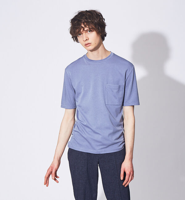 ABAHOUSE「【FLEX COOL】超接触冷感 スムース クルーネック Tシャツ」|Tシャツ・カットソー|ブルーグレー