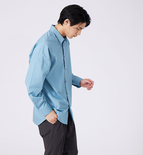 ABAHOUSE「タイプライター ワッシャー オーバーサイズ シャツ」|シャツ・ブラウス|ブルーグレー