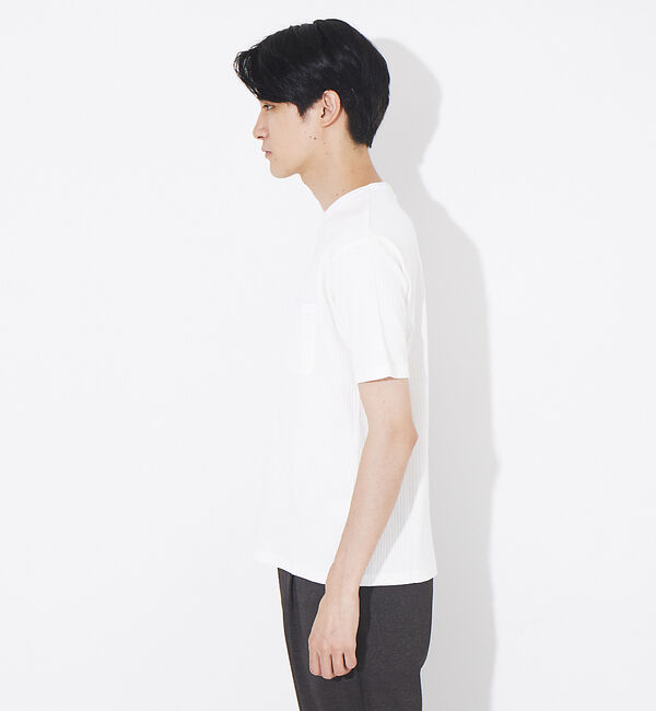 ABAHOUSE「ULTIMA 針抜き フライス クルーネック 半袖 ポケット Tシャツ」|Tシャツ・カットソー|