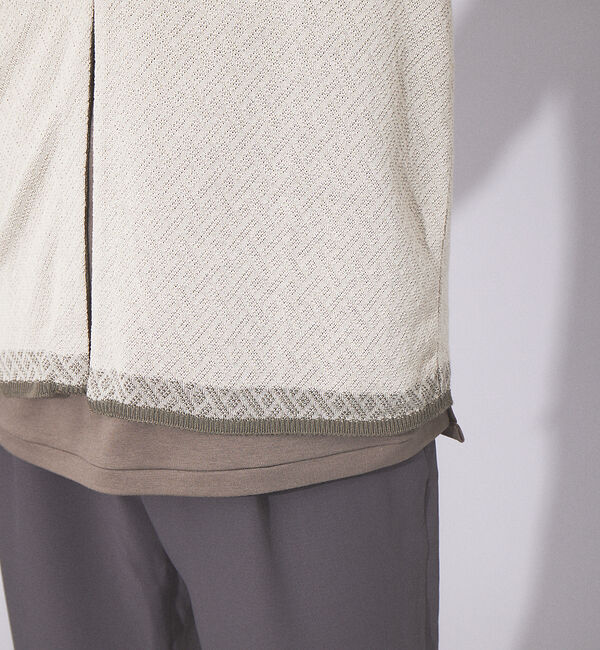 ABAHOUSE「【バスケット柄】 ワンボタン カーディガン」|カーディガン|