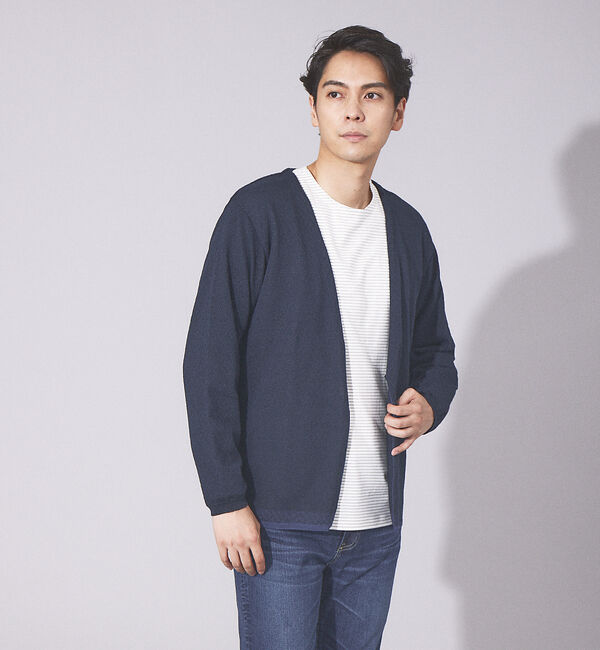 ABAHOUSE「【バスケット柄】 ワンボタン カーディガン」|カーディガン|