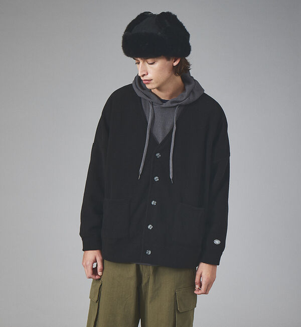 ABAHOUSE「【WEB限定】Discusマイクロフリース オーバーサイズカーディガン」|カーディガン|ブラック