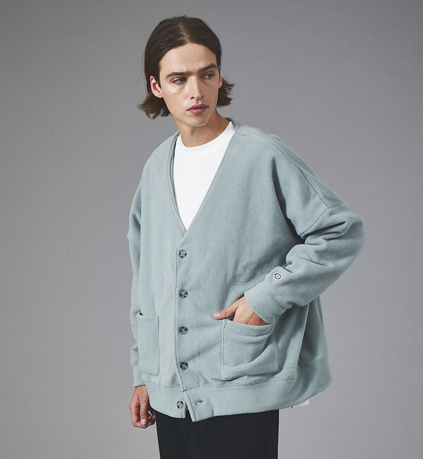 ABAHOUSE「【WEB限定】Discusマイクロフリース オーバーサイズカーディガン」|カーディガン|ブルーグレー