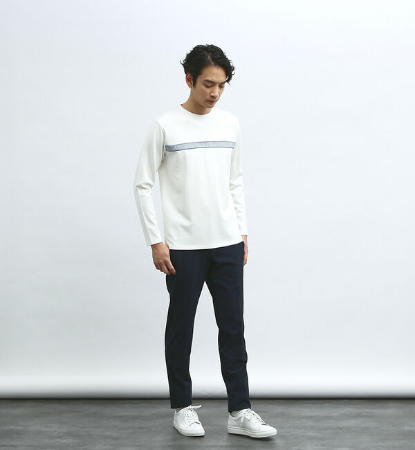 ABAHOUSE「【フロントパイピング】切り替え ポンチ ロングスリーブTシャツ」|Tシャツ・カットソー|