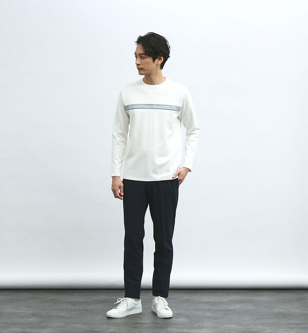 ABAHOUSE「【フロントパイピング】切り替え ポンチ ロングスリーブTシャツ」|Tシャツ・カットソー|