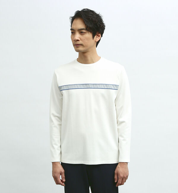 ABAHOUSE「【フロントパイピング】切り替え ポンチ ロングスリーブTシャツ」|Tシャツ・カットソー|