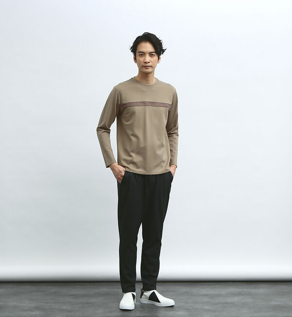 ABAHOUSE「【フロントパイピング】切り替え ポンチ ロングスリーブTシャツ」|Tシャツ・カットソー|