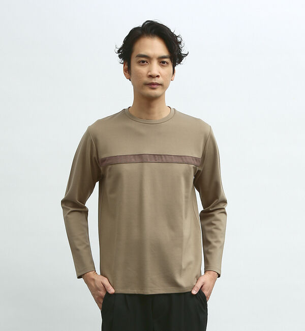 ABAHOUSE「【フロントパイピング】切り替え ポンチ ロングスリーブTシャツ」|Tシャツ・カットソー|