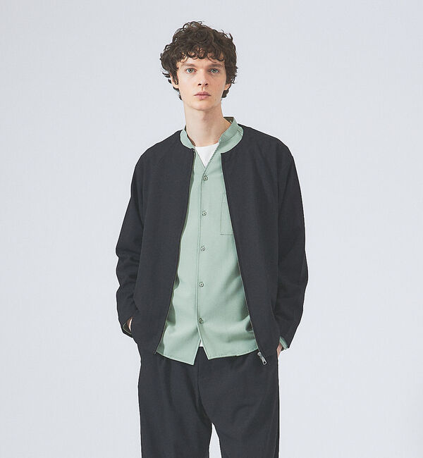 ABAHOUSE「【セットアップ対応】ノーカラー ジップ 　ブルゾン」|ブルゾン・スタジャン|