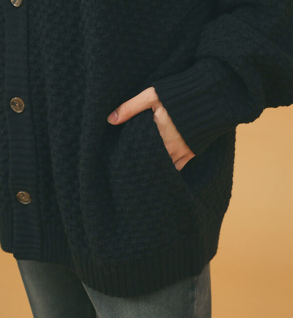 ABAHOUSE「【WEB限定】リップル編みVネックカーディガン/ アンサンブル/ユニセックス/R」|カーディガン|