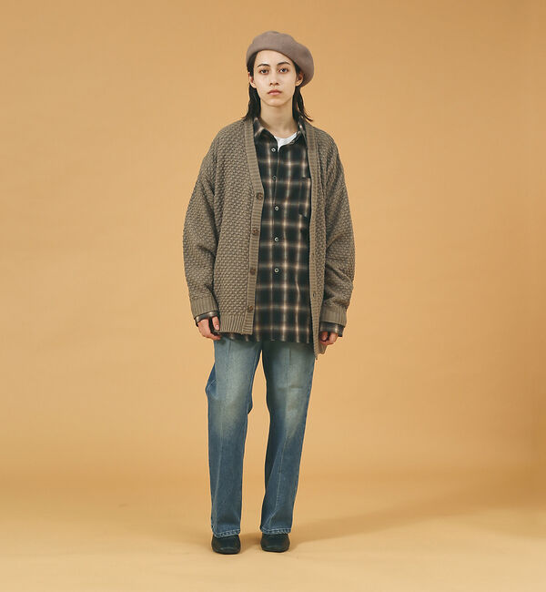 ABAHOUSE「【WEB限定】リップル編みVネックカーディガン/ アンサンブル/ユニセックス/R」|カーディガン|