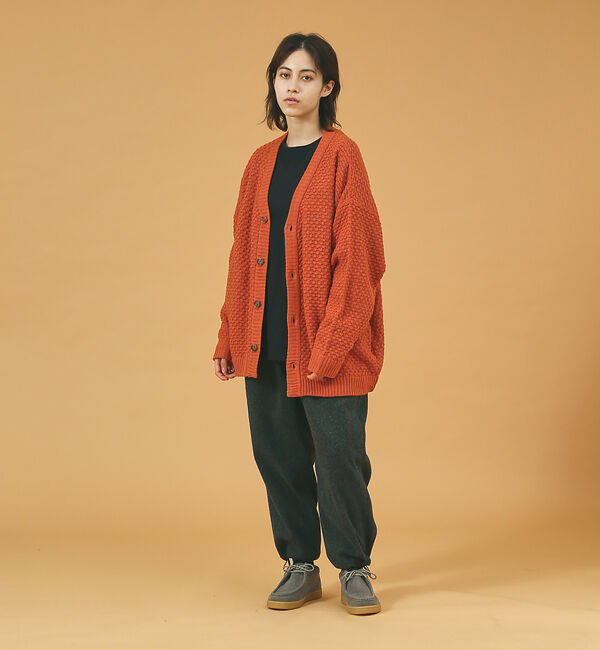 ABAHOUSE「【WEB限定】リップル編みVネックカーディガン/ アンサンブル/ユニセックス/R」|カーディガン|