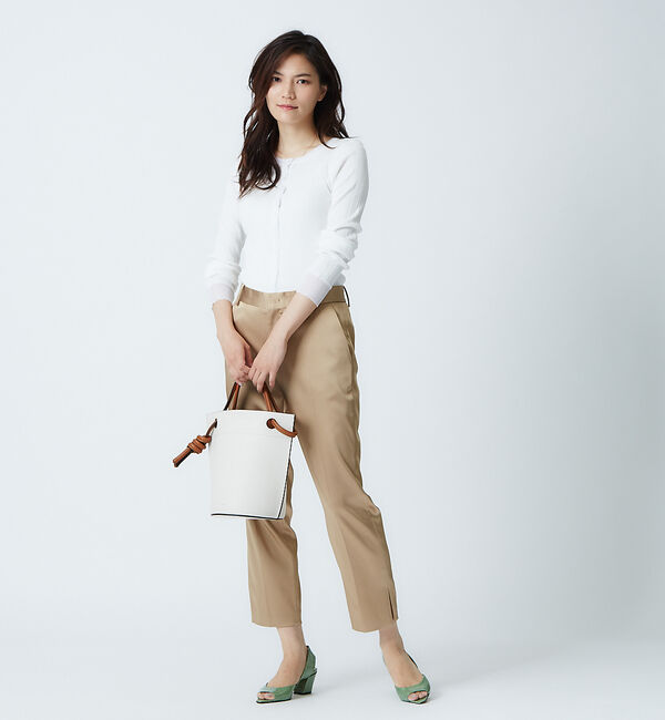 qualite「コットンランダムリブカーディガン」|カーディガン|